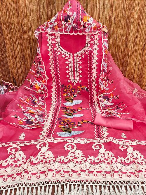 women embroidered unstitched suit set - 21381342 - Very Small Image - 1