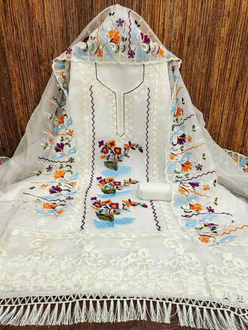 women embroidered unstitched suit set - 21381343 - Very Small Image - 1