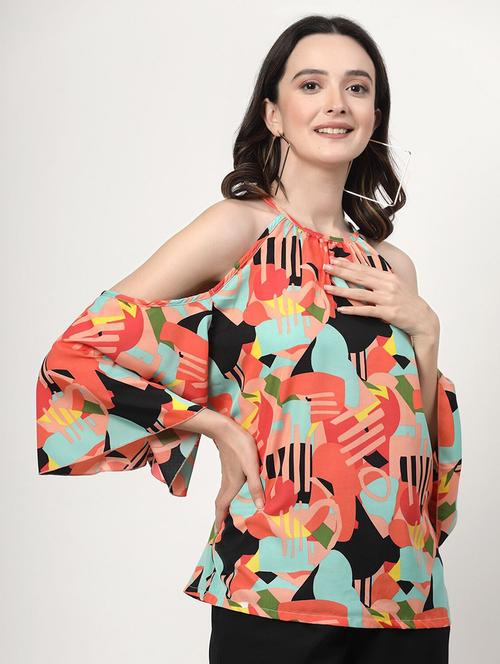 women multi coloured polyester regular top - 21382300 - Very Small Image - 1