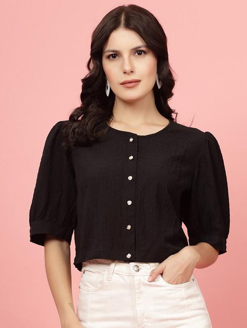 black solid crop top - 21382351 - Very Small Image - 1