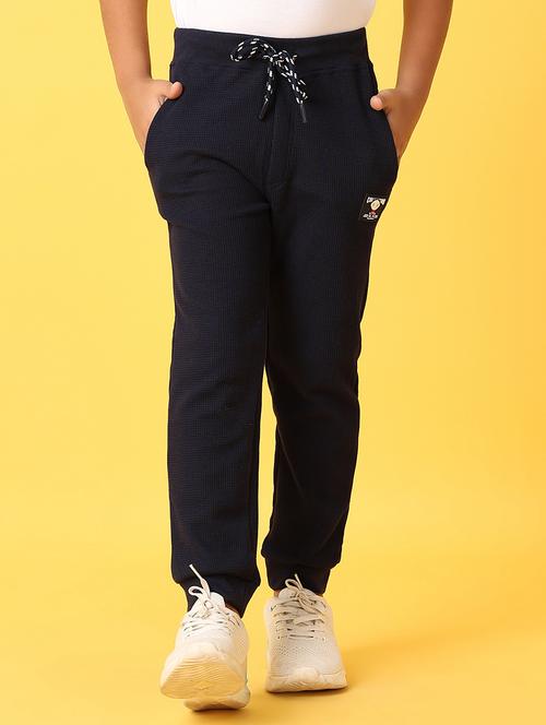 navy blue cotton casual jogger - 21382766 - Very Small Image - 1