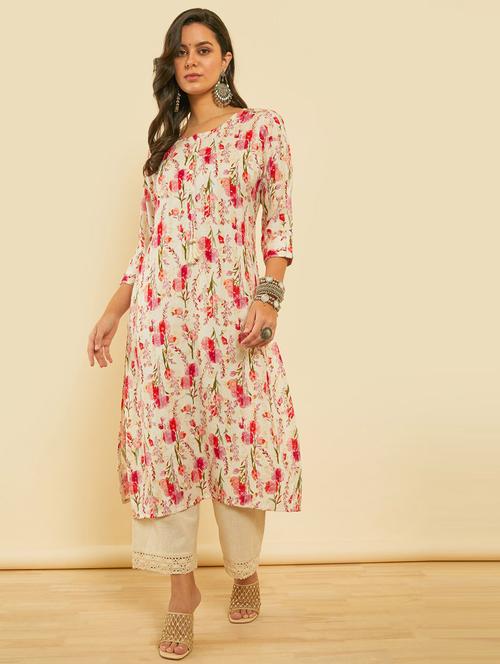 women three quarter sleeve straight kurta - 21383294 - Very Small Image - 1