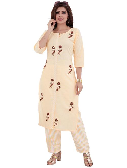 women three quarter sleeve kurta pant set - 21383487 - Very Small Image - 1