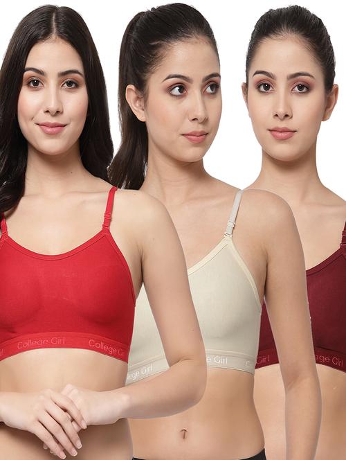 women pack of 3 solid sports bra - 21385130 - Very Small Image - 1
