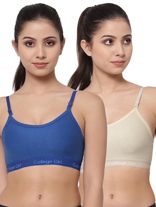 women pack of 2 solid sports bra - 21385165 - Very Small Image - 1