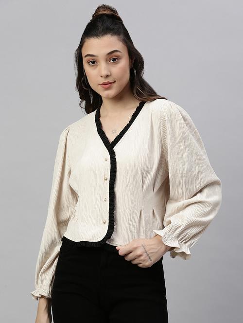 cream nylon regular top - 21387434 - Very Small Image - 1