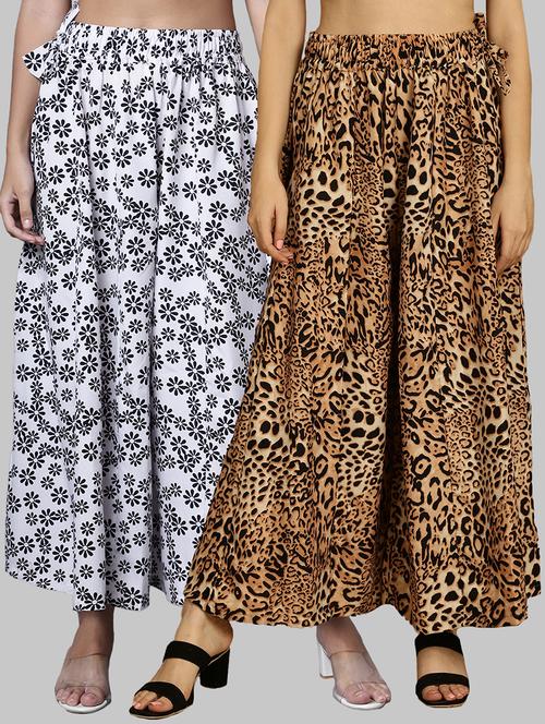 women pack of 2 printed palazzos - 21389035 - Very Small Image - 1
