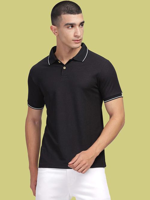 men polo neck solid t-shirt - 21389218 - Very Small Image - 1