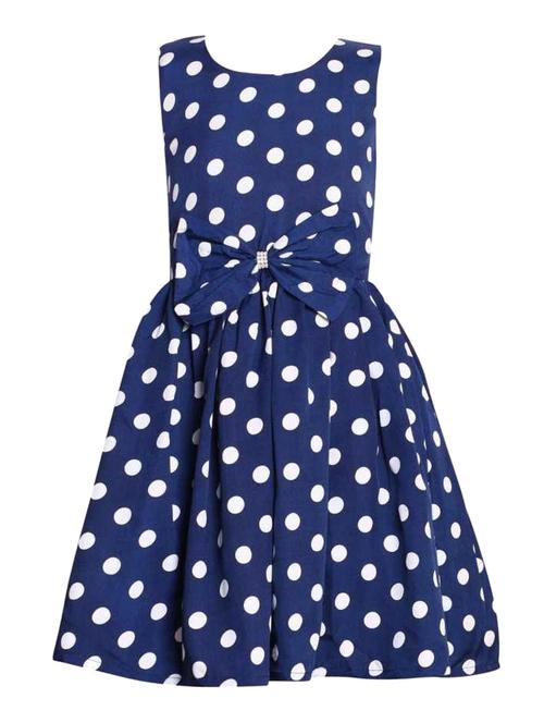 girls round neck polka dots printed frock - 21389408 - Very Small Image - 1