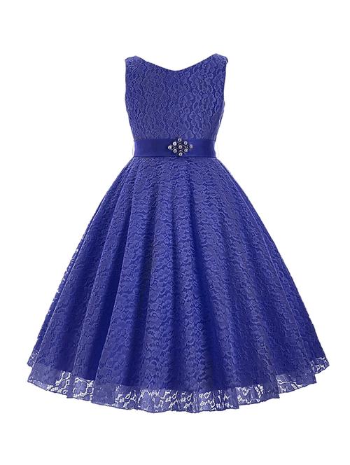 girls self design fit & flare frock - 21389445 - Very Small Image - 1