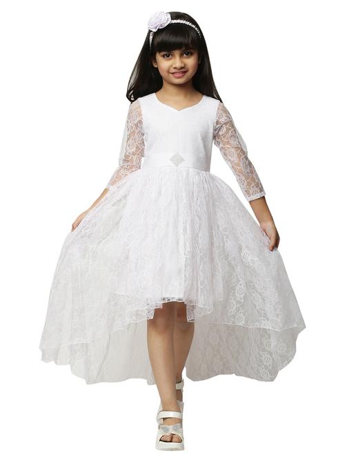 girls self design high low frock - 21389450 - Very Small Image - 1