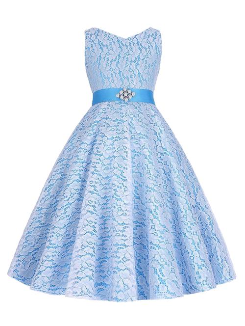 girls self design fit & flare frock - 21389463 - Very Small Image - 1