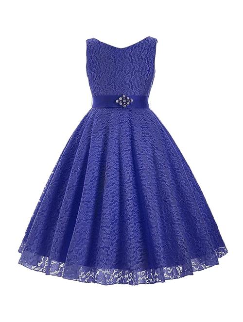 girls self design fit & flare frock - 21389464 - Very Small Image - 1