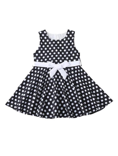 girls round neck polka dots printed frock - 21389470 - Very Small Image - 1