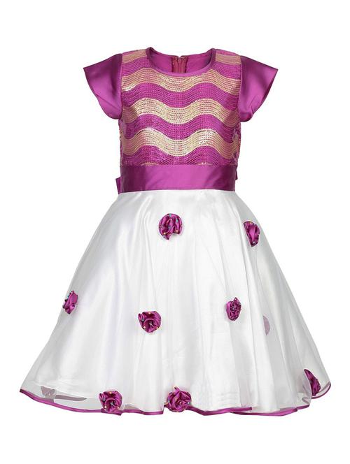 girls round neck cap sleeves frock - 21389577 - Very Small Image - 1