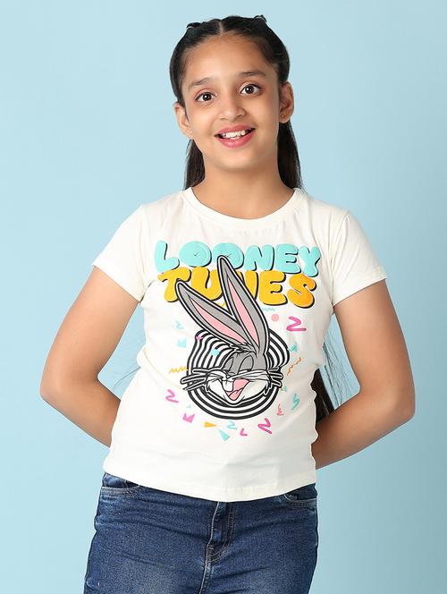 girls round neck front printed regular tee - 21389797 - Very Small Image - 1