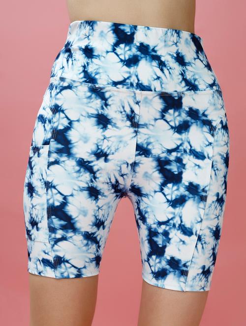 light blue tie & dye cycling shorts - 21391400 - Very Small Image - 1