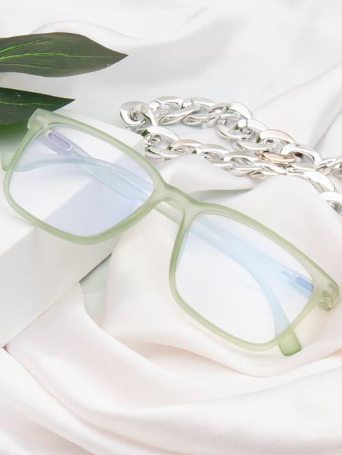 ted smith hustle bluecut & antiglare computer eyeglasses| wayfarer|blue light blocking| green casual spectacles| 54-18-140 - 21392007 - Very Small Image - 1