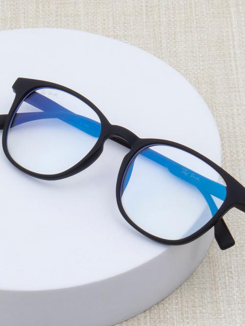 ted smith hustle bluecut & antiglare computer eyeglasses| round|blue light blocking| black casual spectacles| 50-19-140 - 21392017 - Very Small Image - 1