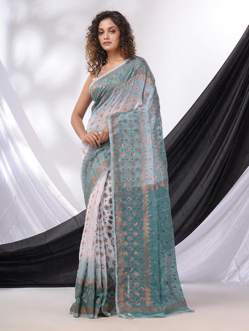 women self design jamdani saree - 21392482 - Very Small Image - 1
