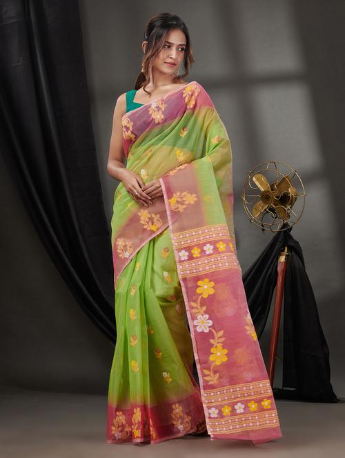 women self design jamdani saree - 21392530 - Very Small Image - 1