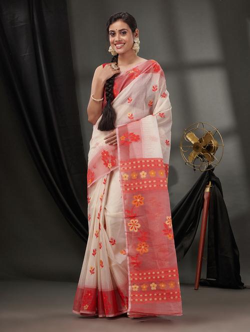women self design jamdani saree - 21392535 - Very Small Image - 1
