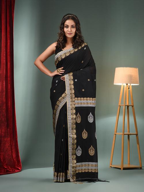women self design handloom saree - 21392698 - Very Small Image - 1
