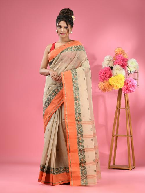 women self design tant saree - 21392780 - Very Small Image - 1