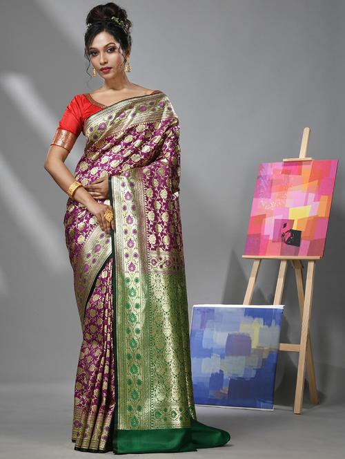 self design banarasi silk saree - 21392858 - Very Small Image - 1