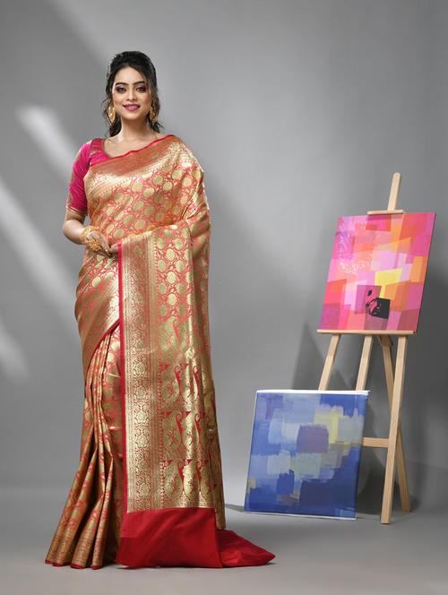 self design banarasi silk saree - 21392864 - Very Small Image - 1