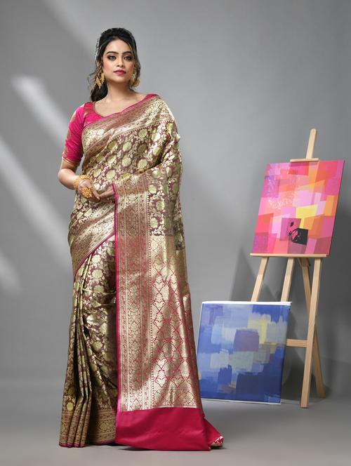 self design banarasi silk saree - 21392866 - Very Small Image - 1