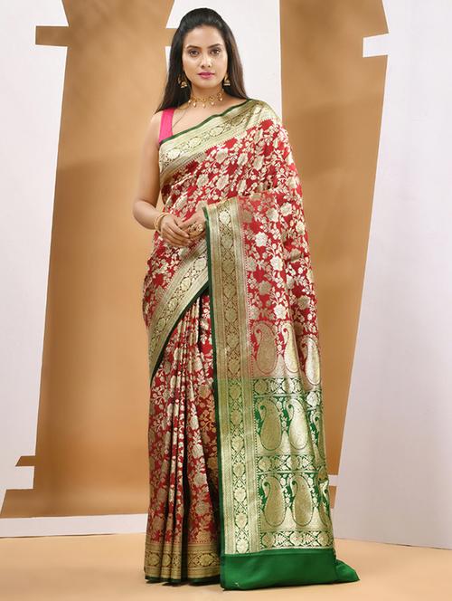self design banarasi silk saree - 21392887 - Very Small Image - 1