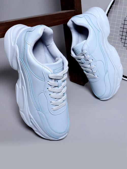 light blue pu laceup sports shoes - 21393617 - Very Small Image - 1