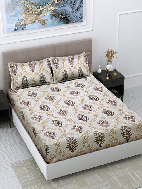 fabinaliv printed king size double bedsheet with 2 pillow covers - 21393688 - Very Small Image - 1
