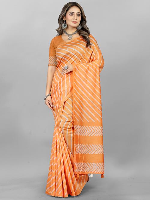 women printed casual saree with blouse - 21394450 - Very Small Image - 1