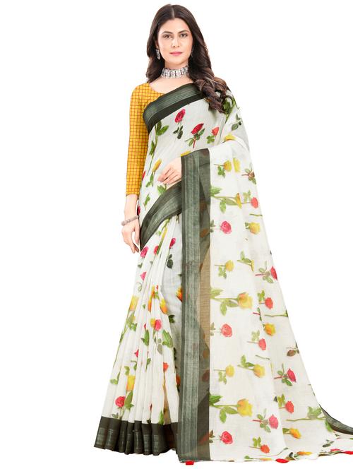 women printed casual saree with blouse - 21394641 - Very Small Image - 1