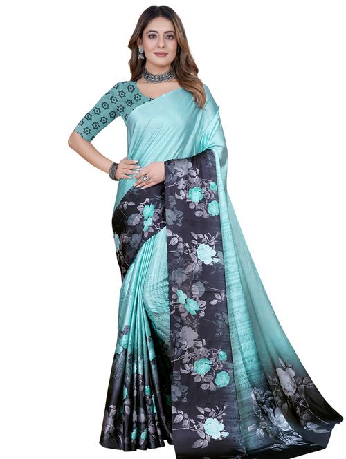 women printed casual saree with blouse - 21394694 - Very Small Image - 1