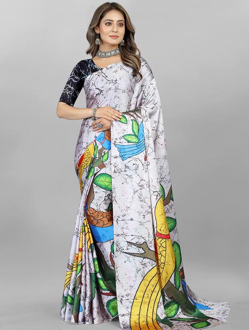 women printed casual saree with blouse - 21394773 - Very Small Image - 1