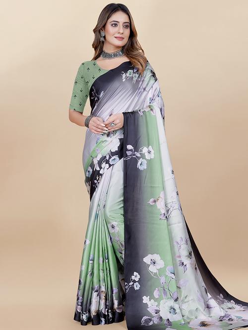 women printed casual saree with blouse - 21394800 - Very Small Image - 1