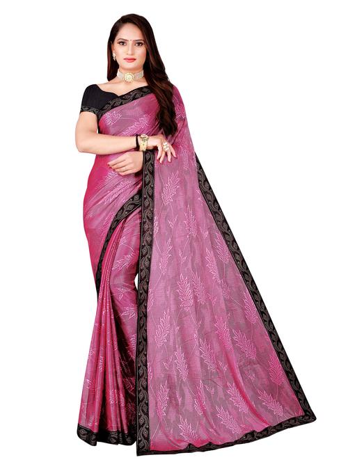 pink lycra blend ready to wear saree - 21395536 - Very Small Image - 1