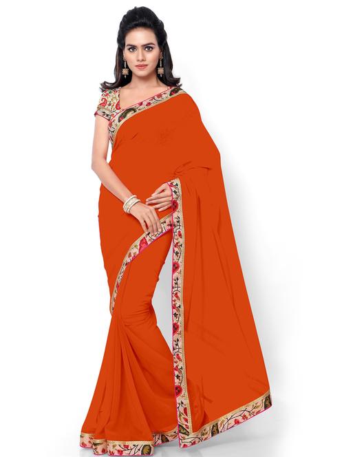 women solid with bordered saree - 21395963 - Very Small Image - 1