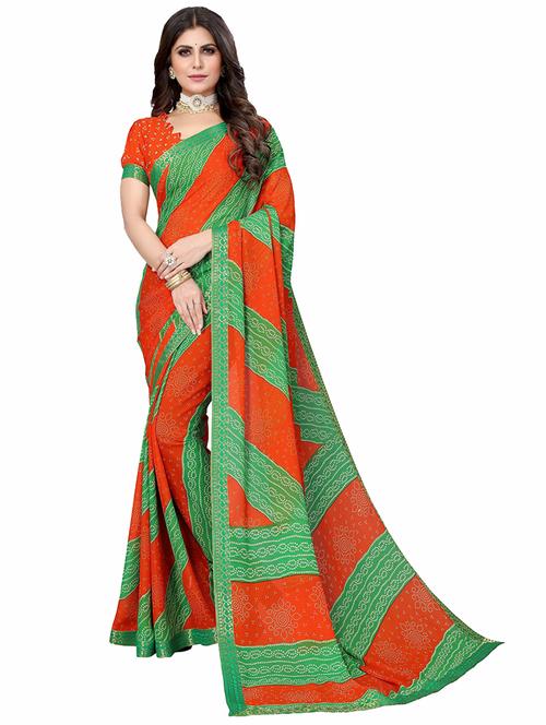 women printed georgette saree - 21396711 - Very Small Image - 1