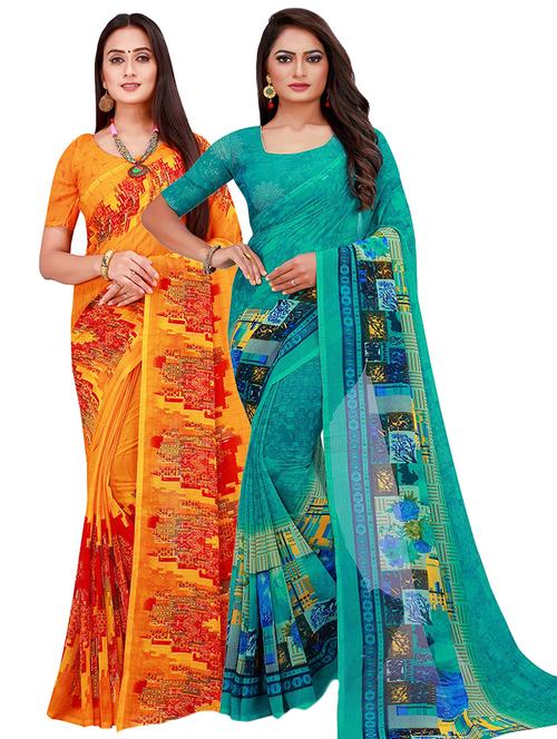 pack of 2 printed saree - 21396914 - Very Small Image - 1