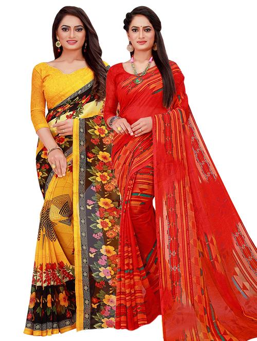 pack of 2 printed saree - 21397015 - Very Small Image - 1
