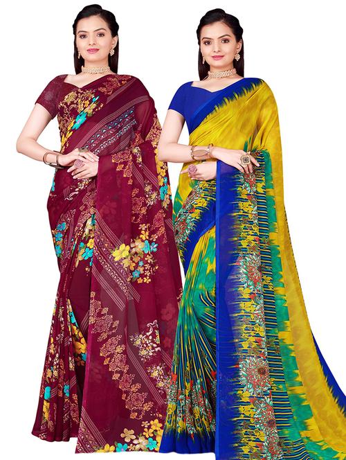 pack of 2 printed saree - 21397198 - Very Small Image - 1