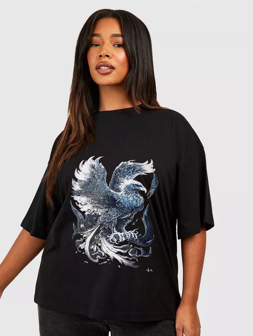 printed round neck oversized t-shirt - 21398055 - Very Small Image - 1