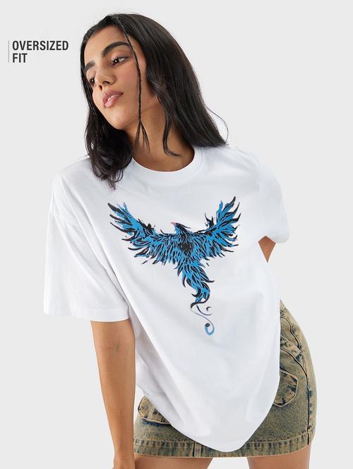 printed round neck oversized t-shirt - 21398215 - Very Small Image - 1