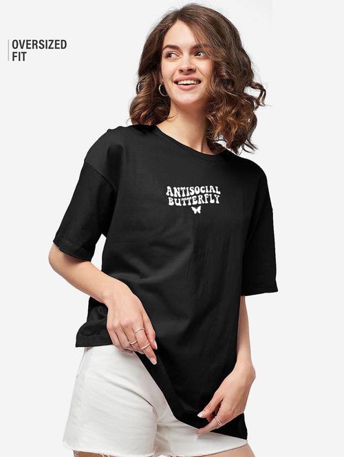 printed round neck oversized t-shirt - 21398217 - Very Small Image - 1