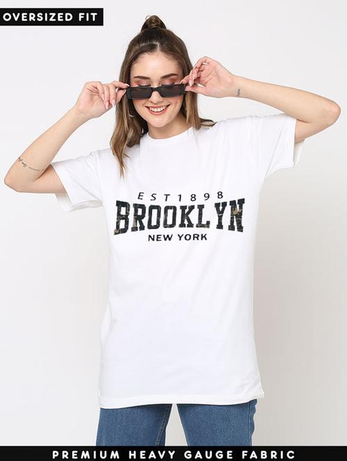 printed round neck oversized t-shirt - 21398229 - Very Small Image - 1