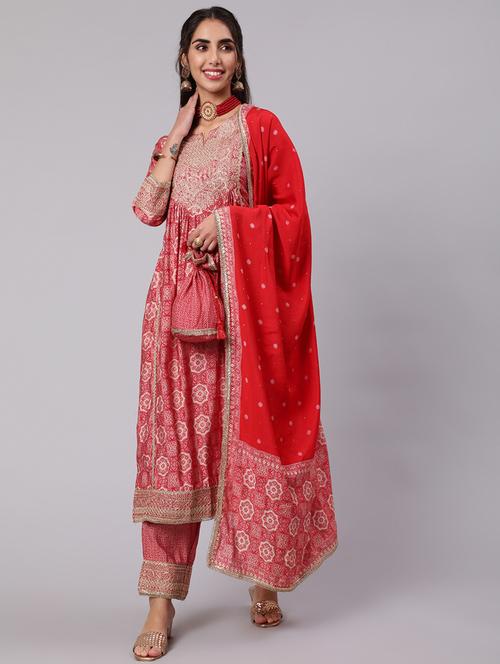 women red floral printed suit set - 21398333 - Very Small Image - 1